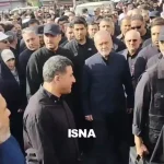 حضور پزشکیان در مراسم تشییع پیکر شهدا