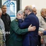 تصاویر؛ لاریجانی و فرزندان سردار سلیمانی در گرامیداشت شهدای نیروی قدس