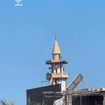 ببینید؛ لحظه اصابت پهپاد انتحاری به مناره مسجدی در غزه